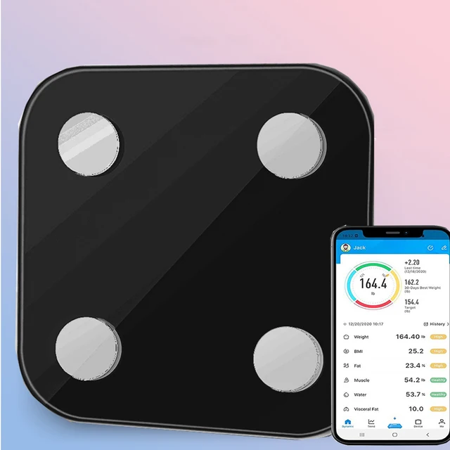  Smart Body Fat Scale Bathroom Floor Scale Weight Digital Scale BMI Fully Sealed High-Precision Pole Piece Smartphone APP Fitness 