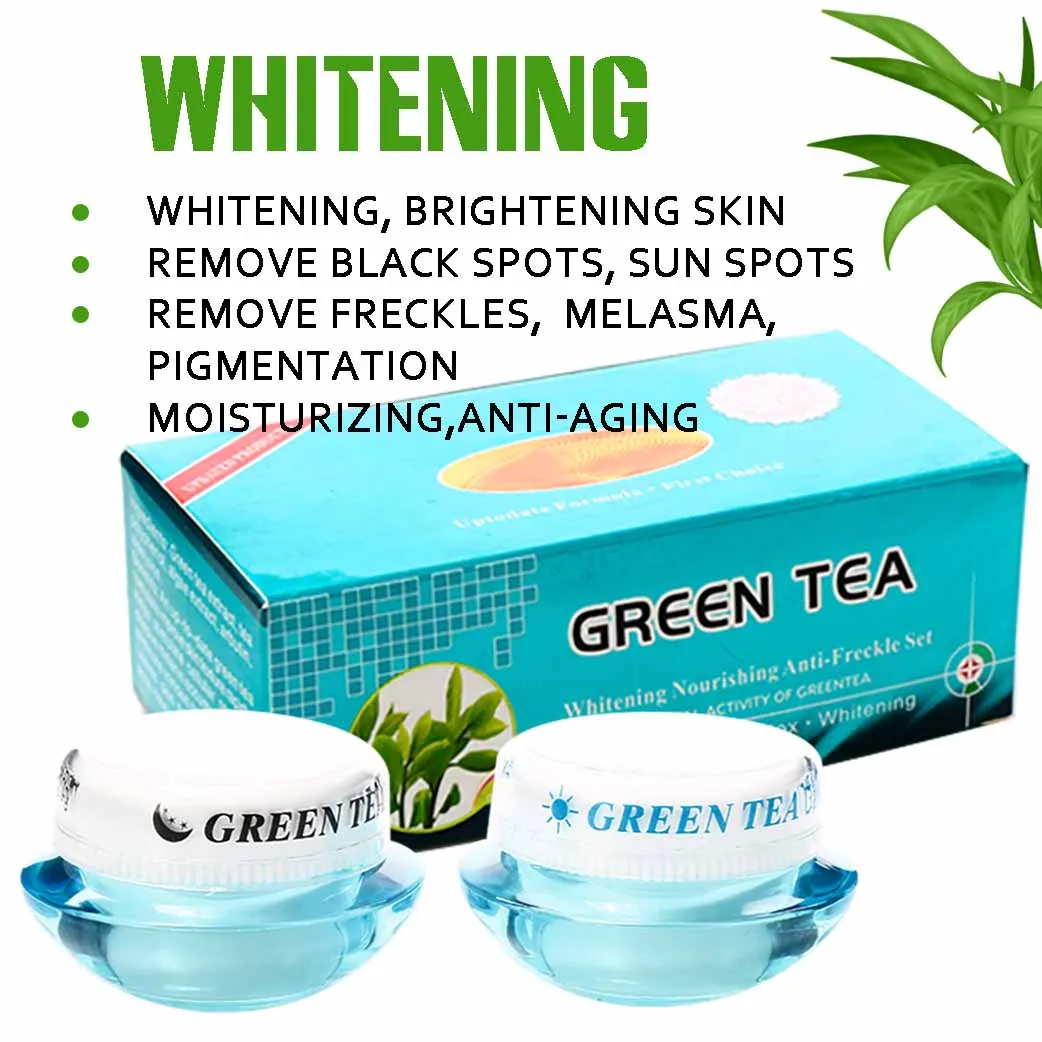 Green Tea Whitening Facial Cream Set,Advanced Cosmetic, Anti-freckles, Black Spot Remover, Women Face Moisturizing Skin Care pic image