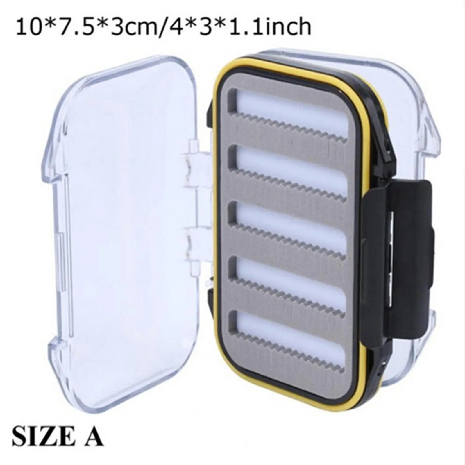 Waterproof Fly Fishing Box Case 3x1.3x4inch Easy Grip Two Sided Light Weight