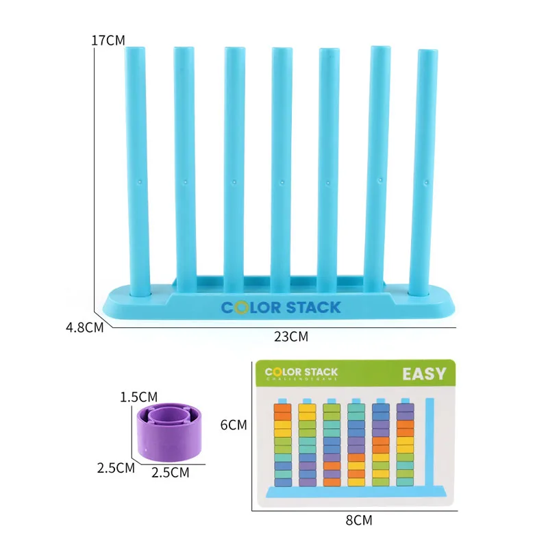 Rainbow Stacking Rings - Educational Toy for Color Recognition & Fine Motor Skills Development