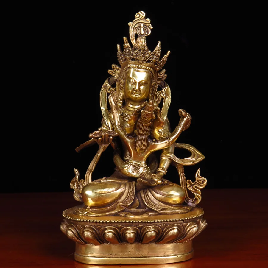 

India Tibet Buddhism love God Happy Buddha double major copper Buddha statue home family efficacious safe GOOD LUCK protection