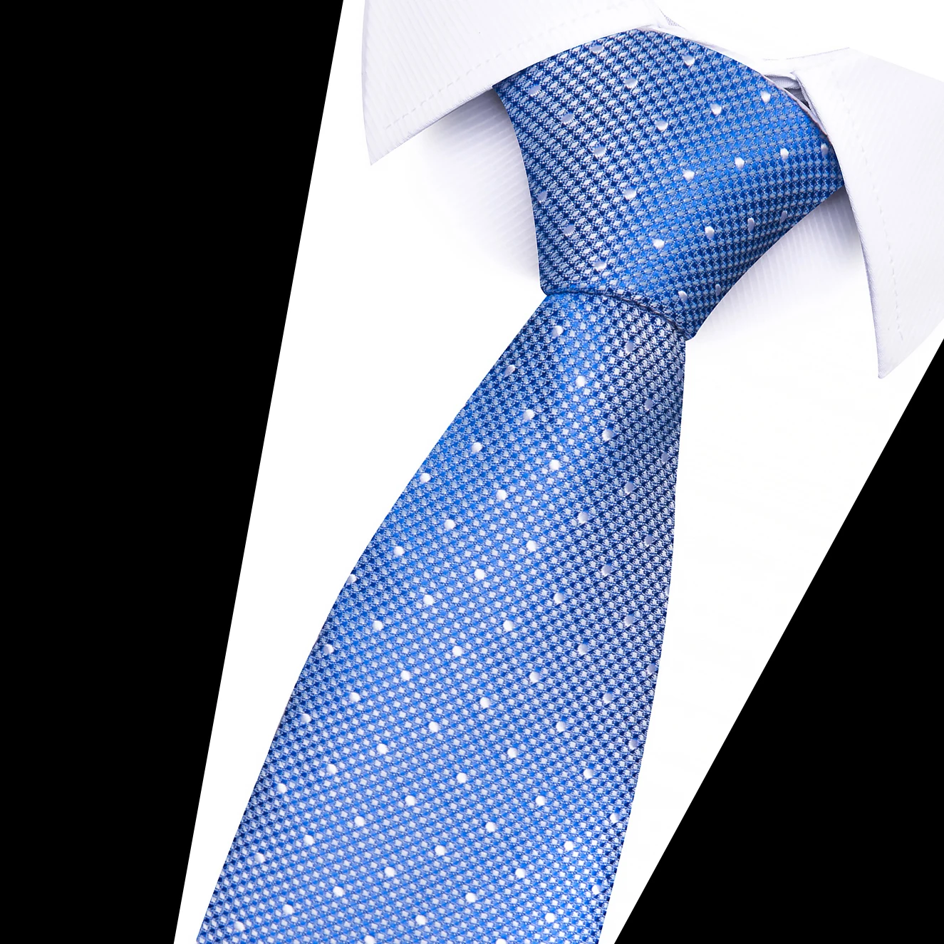  Tie For Men Gravatas Wholesale Silk Jacquard 7.5 cm Sky Blue Necktie Men Floral Suit Accessories Fit Business 