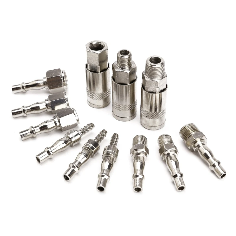 

12 Pcs Air Line Hose Compressor Fitting Connector Quick Airs Coupler and Plug Kits Air Hose Fitting Durable