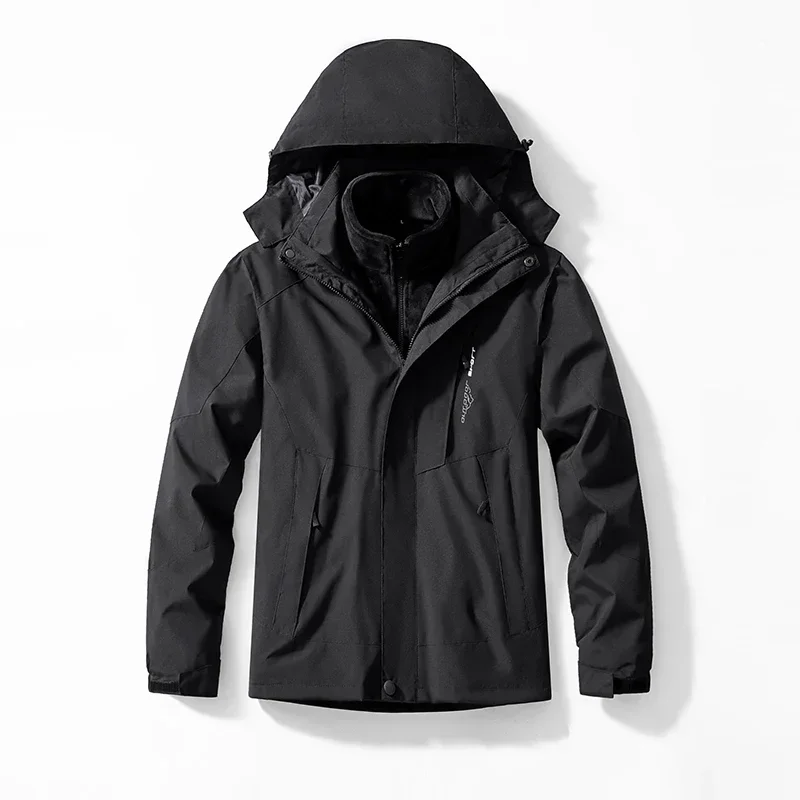 Women Men 3 in 1 Skiing Waterproof Fleece Snow Thermal Coat Outdoor Hiking Mountain Snowboard Clothes Two-pieces Sets Trekking
