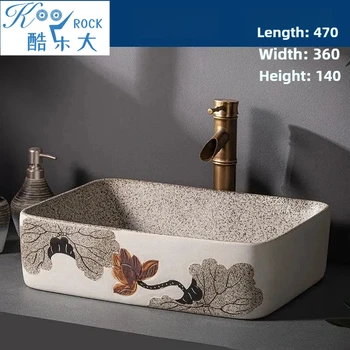 อ่างล้างหน้าขนาด 48x36x15 ซม. สไตล์โมเดิร์นจากเมืองจิงเต๋อเจิน สำหรับล้างมือและล้างหน้า ดีไซน์มินิมอล รับสั่งทำตามแบบ 1