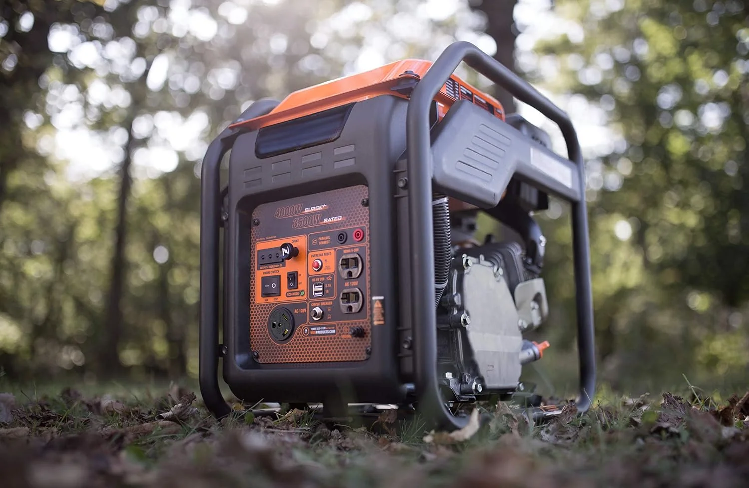 GN400i RV-Ready 4000-Watt Open Frame Inverter Generator, CARB Compliant, Black/orange