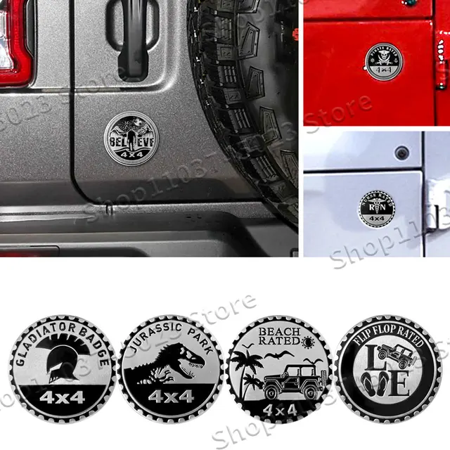 Creative 3D Aluminum Car Styling Truck Graphic 4X4 Rated Logo Sticker For Wrangler Grand Cherokee Renegade Patriot Decor
