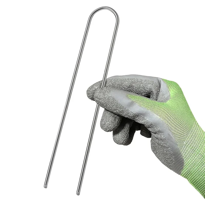 Galvanized Landscape Staples U-type Garden Staples Ground Nail Fence Tubing Stakes Sod Pins Galvanized Landscape Spike for Barri garden staples