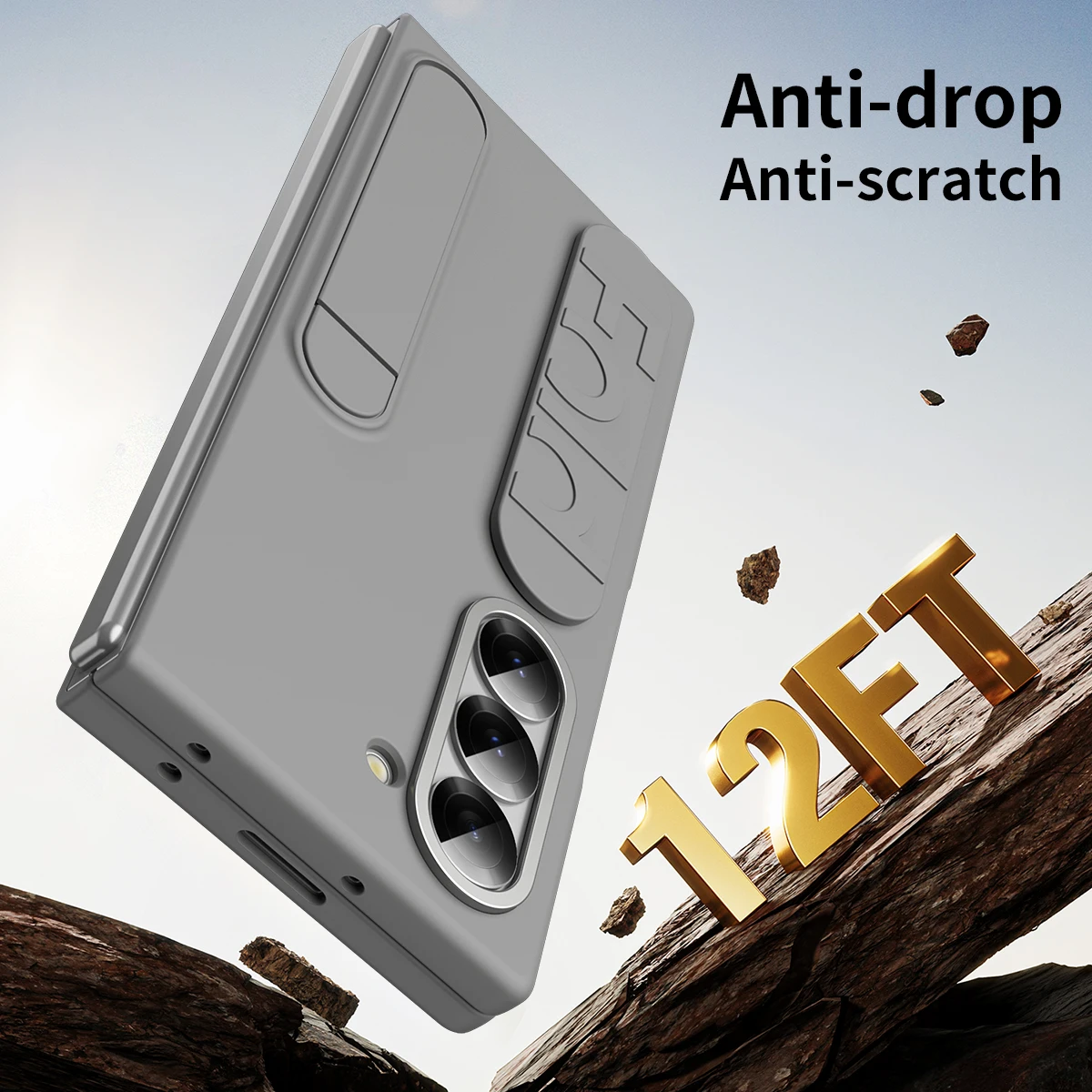 Luxury Phone Case with Bracket and Glass Film – Enhanced Protection with Silicone Grip