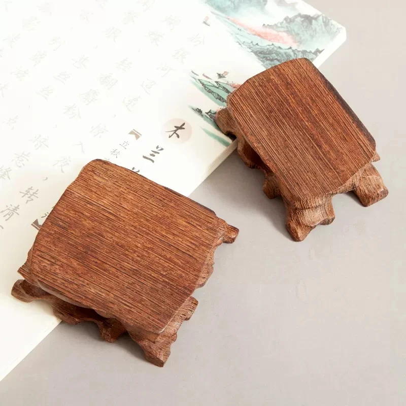 Wooden Root Carved Stone Base, Chicken-wing, Small Vase, Flower Pot, Jade Stone, Handicraft, Ornament, Can be Grooved