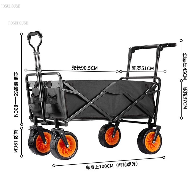 Outdoor Camping Cart With Wheels Italian Garden Carts Garden Supplies Folding Cart Picnic
