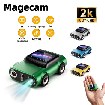 Magecam Portachiavi Fotocamera Schermo LCD da 1,0 pollici Mini Action Camera Supporto retrò Memoria 2K Videocamera molto piccola Videoregistratore