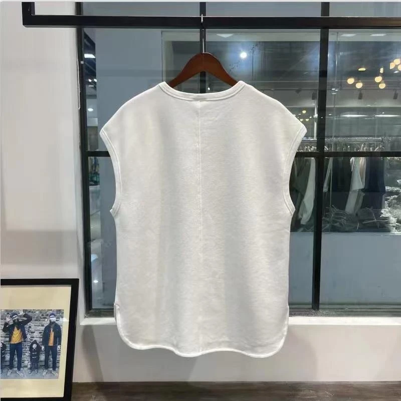 Canotte estive T-shirt senza maniche abbigliamento uomo T-top magliette sportive Casual da basket o-collo camicie bianche nere larghe novità - immagine 6