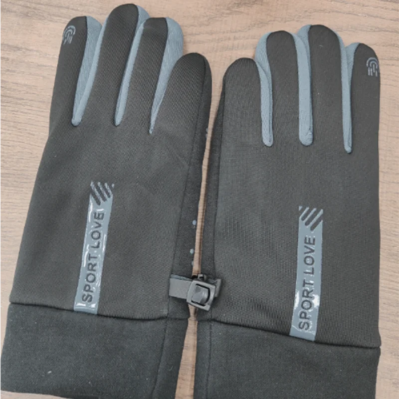 Guanti Invernali Touch Screen Unisex In Maglia Ispessita Con Palmo Antiscivolo – Grigio - 2