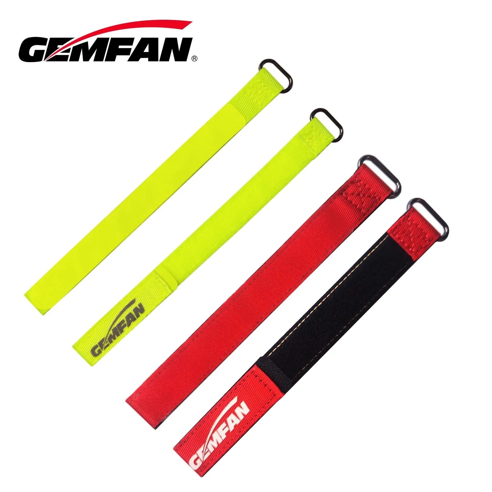 젬팬 미끄럼 방지 직조 리포 배터리 스트랩 케이블 타이 16X250mm 노란색 / 20X250mm 빨간색 고강도 스트랩 FPV 프리스타일 드론용