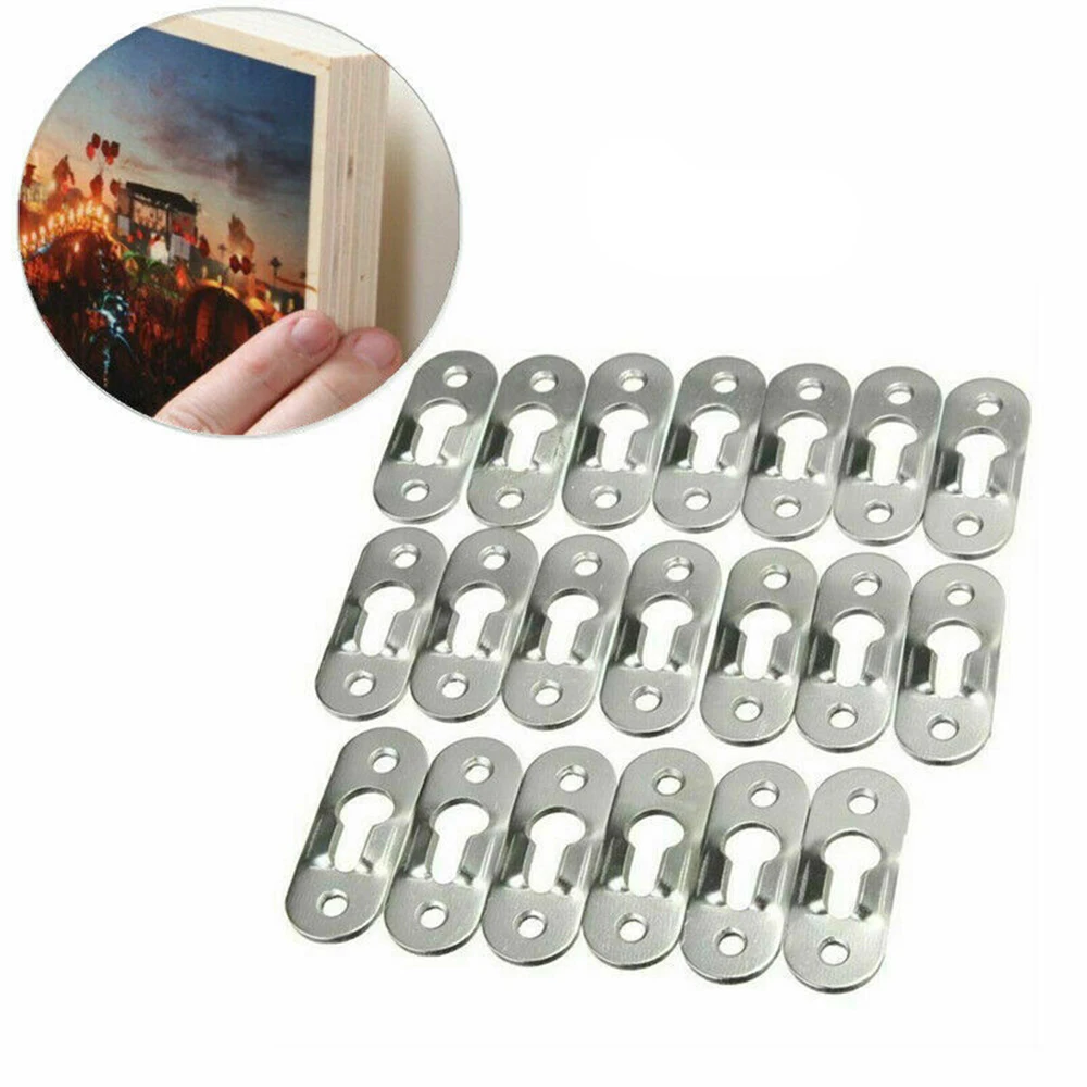 50/20/10Pcs 45 X16Mm Picture Hanger Keyhole Hanger Fasteners For Picture Photo Frame Furnniture Cabinet W/ Screw 1.2Mm Thickness