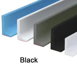 Multi-Size Waterproof Bathroom Barrier Strip - About 4.0m (Black L Form)