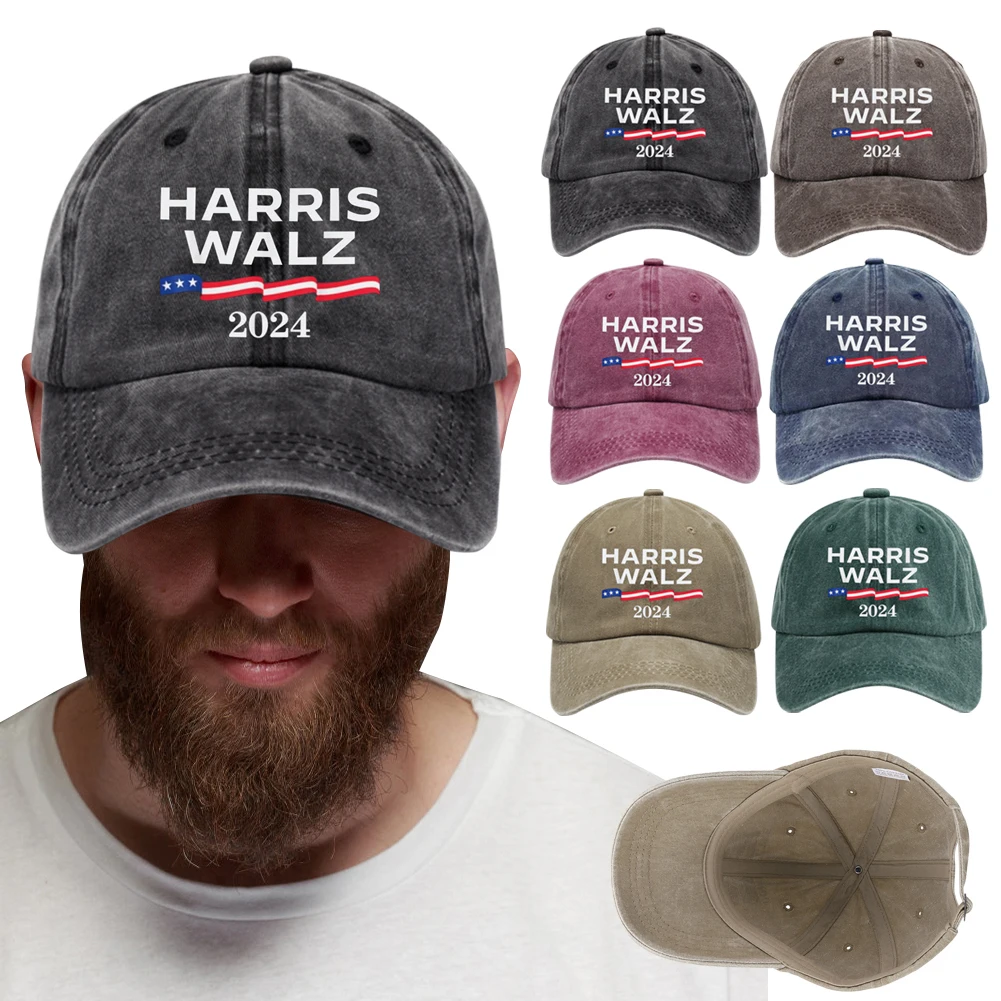 Harris Walz Baseball Cap Washed Cotton Distressed Cap Adjustable Retro Dad Hats Harris Baseball Hat for Outdoor Sports