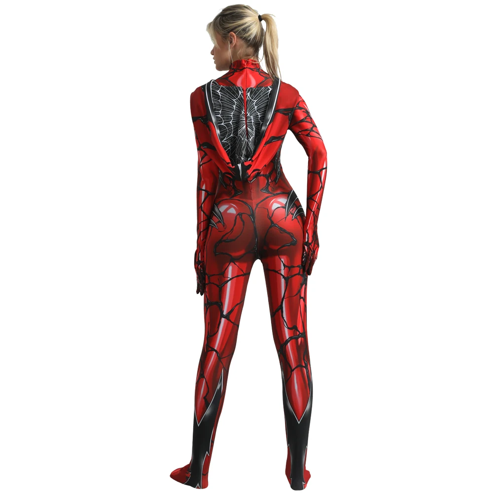 Carnage Symbiotic Gwen Stacy Cosplay Superhero 3D Printed Spandex Bodysuits Zenzai Suit Gwen Costume Halloween Costume Outfits