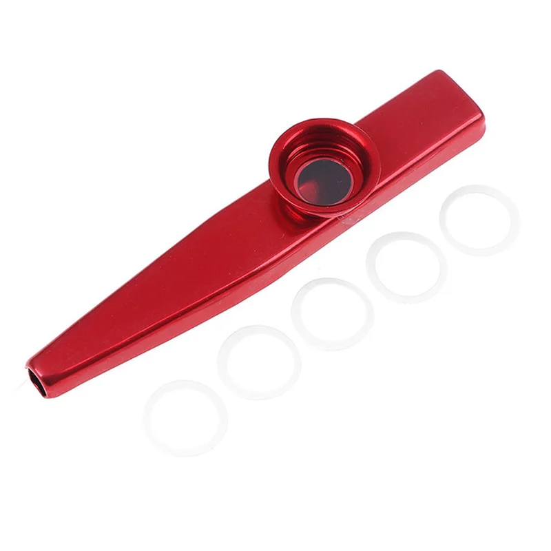 1Pc 6 Colors Metal Kazoos Musical Instruments Flutes Diaphragm Mouth Kazoos Musical Instruments Good Companion for Guitar