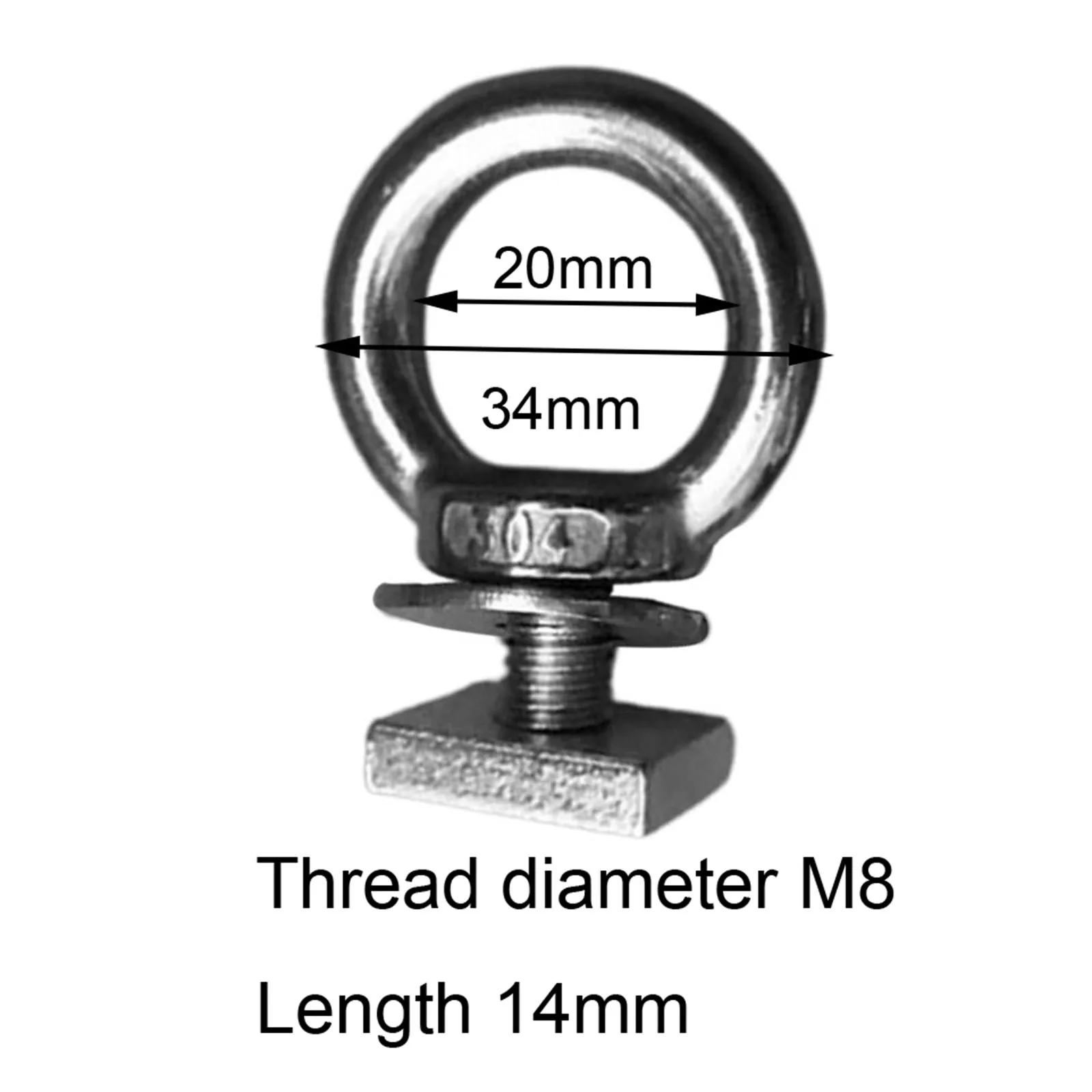 Stainless Steel T Bolt Eye Nut Tie Down Rings T Slot Bolts Anchoring Set 4x Heavy Duty Eye Bolt Tie Down Rings M8 Thread Dia t bolt eye nut set