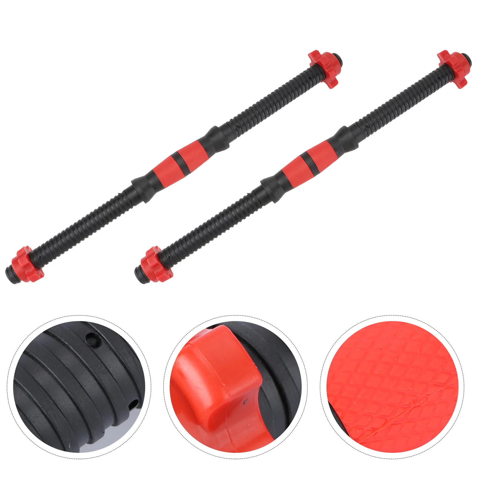 

2pcs 40cm Dumbbell Bars Dumbbell Handles Weight Lifting Spinlock Collar Set with 4pcs Nuts for Gym Barbells Dumbbell Bars