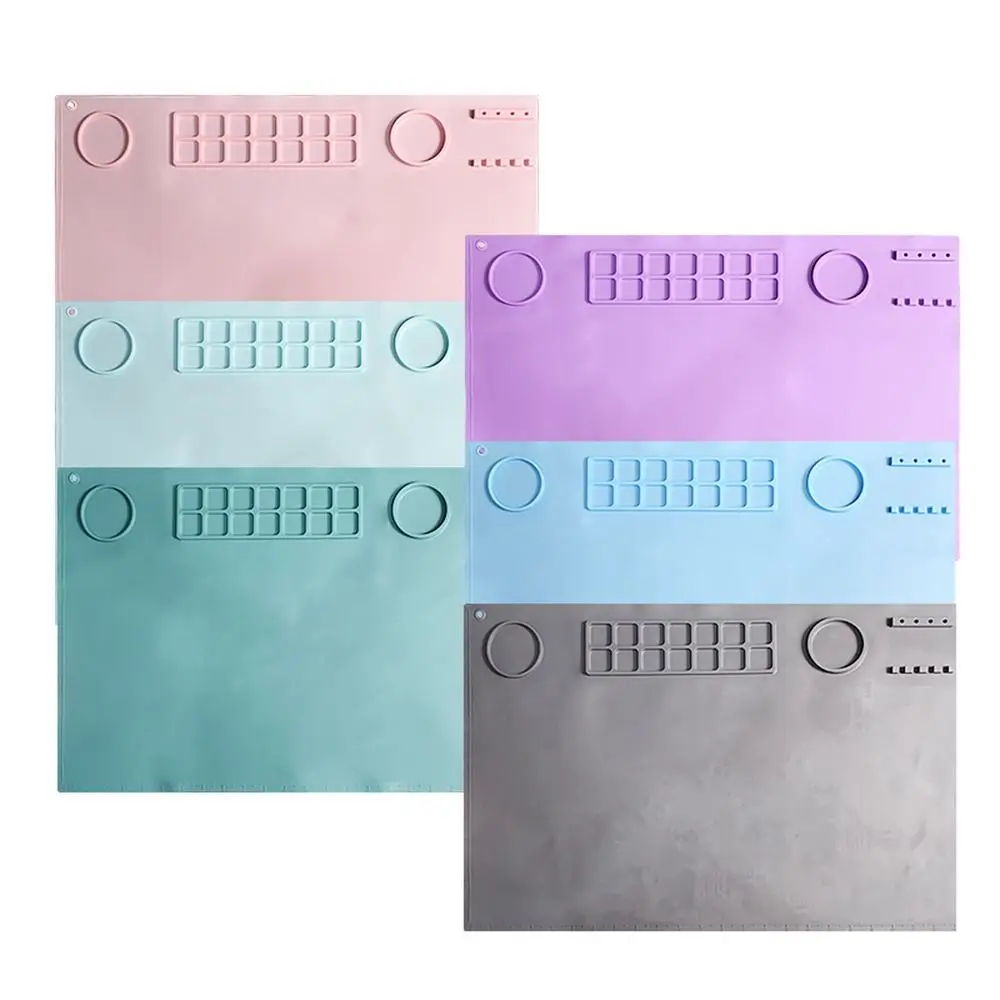 

Силиконовый коврик для рисования, палитра пигментов с держателем для краски, антипригарное искусство, рисование чернил, растушевка, акварель, штамповка