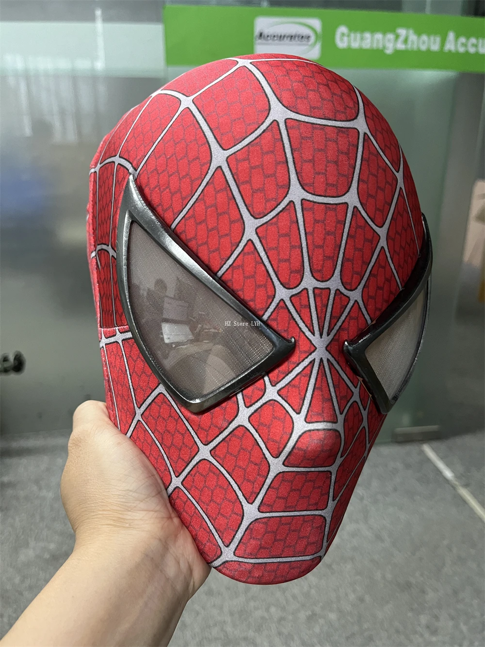 スパイダーマン マスク 目のパーツ付き マーベル スパイダーマン マスク生地 目付き マスク (シェルなし