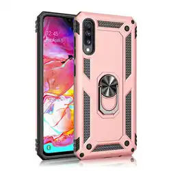Heavy-Duty Shockproof Phone Case with Silicone Bumper Cover for J3 2018 (Rose Gold)