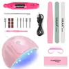 YIKOOLIN Portable USB Electric Nail Drill Polish Kit with UV LED Nail Lamp Nail Separator Polishing Block Manicure Tool kit 1