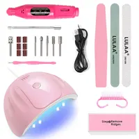 YIKOOLIN Portable USB Electric Nail Drill Polish Kit with UV LED Nail Lamp Nail Separator Polishing Block Manicure Tool kit 1
