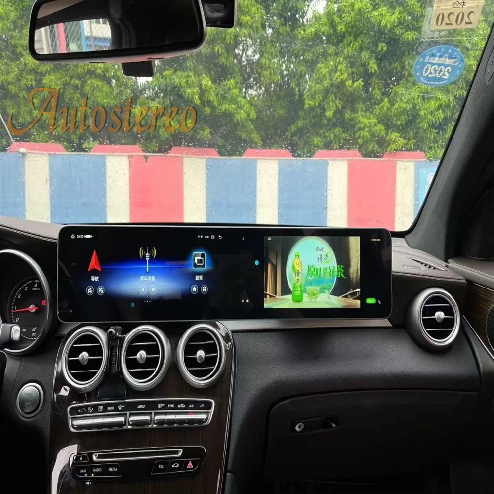 Dual Screen 24 Android 13 Carplay For Mercedes Benz C W205 GLC X253 2015-2019 Ca