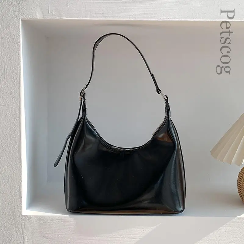 

Designer Fashion Handbags For Women Glossy Pu Leather Casual Ladies Underarm Bag Luxury Trend Shoulder Clutch Bags 2022 New