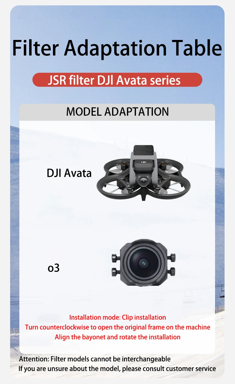 Description Picture 2 of itemAdjustable Filter for DJI Avata O3 Sky End ND Filter Set Camera Lens Filter Kit for Filter CPL NDPL MCUV Polarizer Accessories