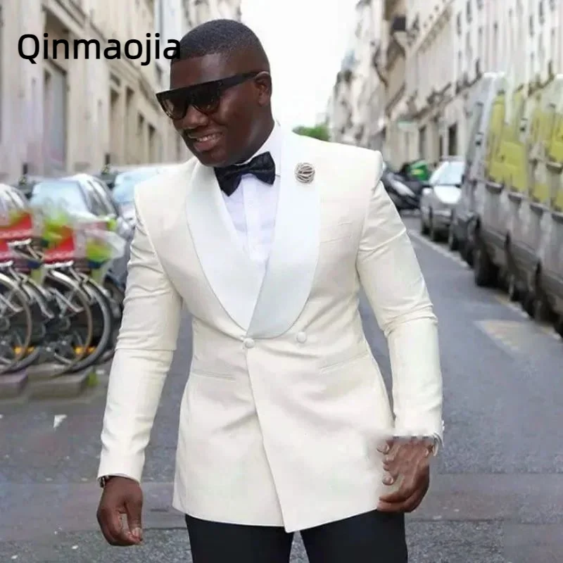 

High Quality Costume Casual Groom Tuxedos Lapel men's clothing for men Men Blazers Suits (Jacket+Pants+Tie)
