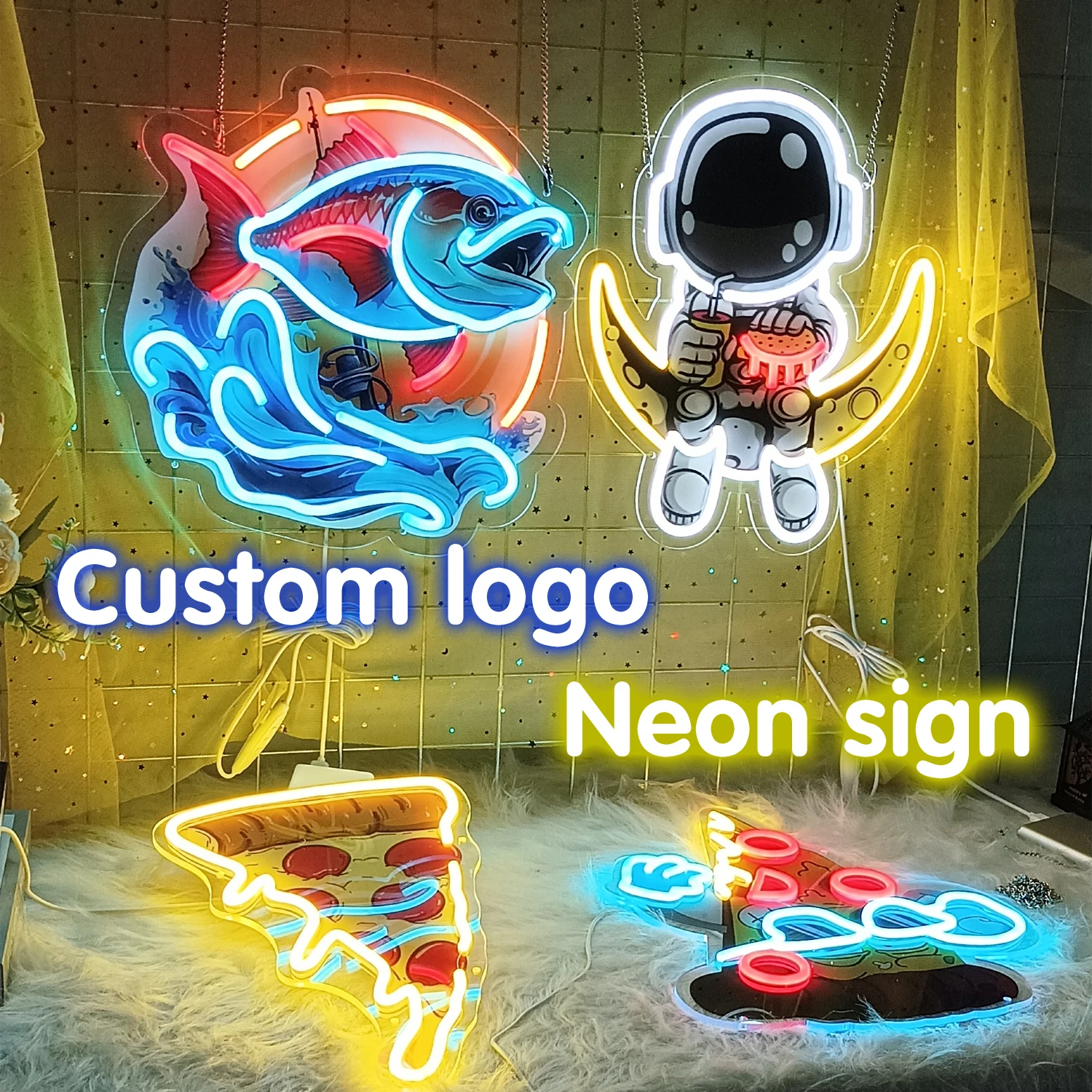 Neon Sign Custom 3d sign for business logo, Large Custom LEd Neon Business Logo Sign Custom logo sign, UV Print logo sign led