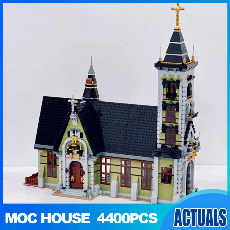 

Модель дома с привидениями Moc, модульные дома, строительные блоки, кирпичи, фигурки, развивающие игрушки для детей, 10273