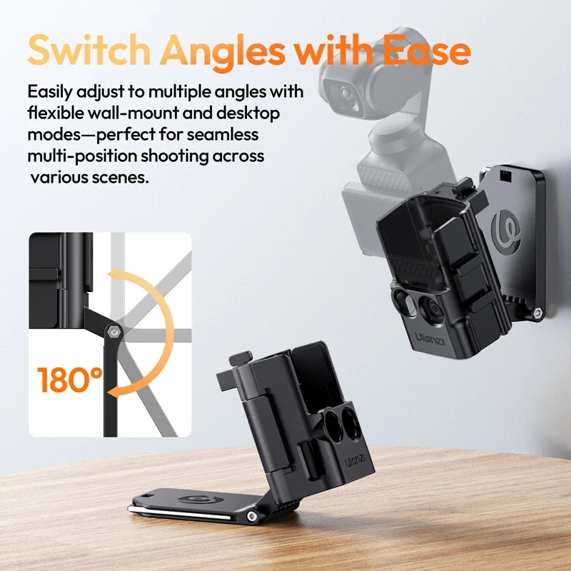 Ulanzi PK15 Pocket 3 Magnetic Mount Quick Card Swap Cold Shoe Mount for Action Camera Gym Railings Refrigerator Car Hoods Shots