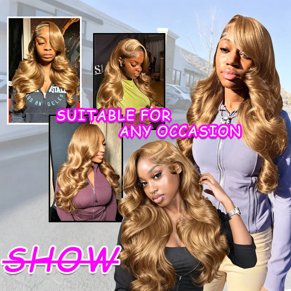 34 36inch 27 Honey Blonde Body Wave Wig Human Hair 13x6 Transparent Hd Lace Frontal Wig For Women 250 Density Brazilian Wigs 5