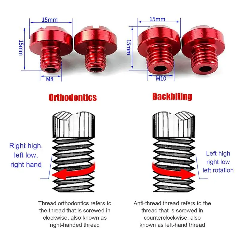 Motorcycle Mirror Plugs 8M/10M Portable Mirror Screws Motorcycle Rearview Plugs 2PCS Aluminum Alloy Colorful Screw Accessories For Motorcycles