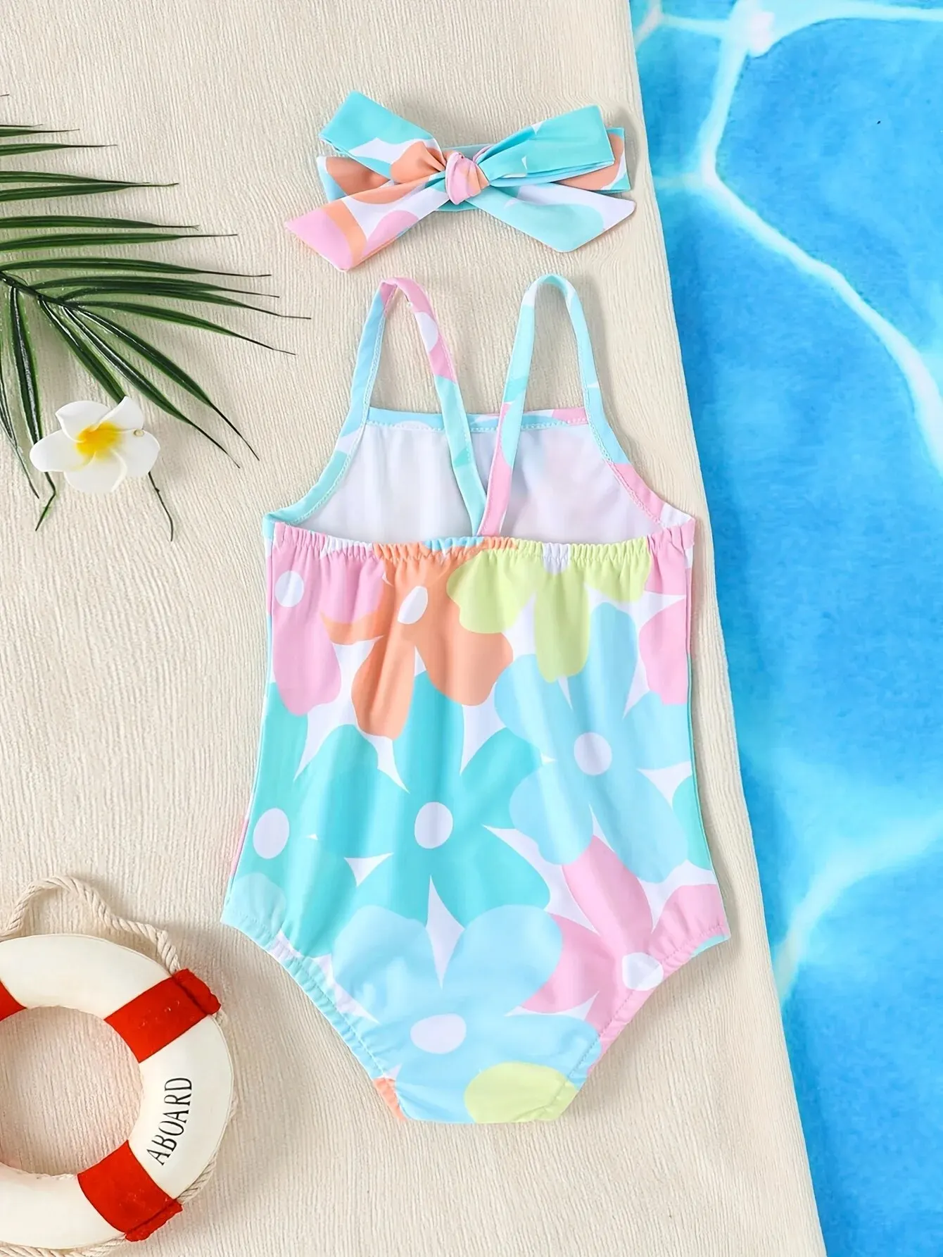 Baby Girls One-Piece Swimsuit 2-piece Comfortable Breathable Children Swimwear