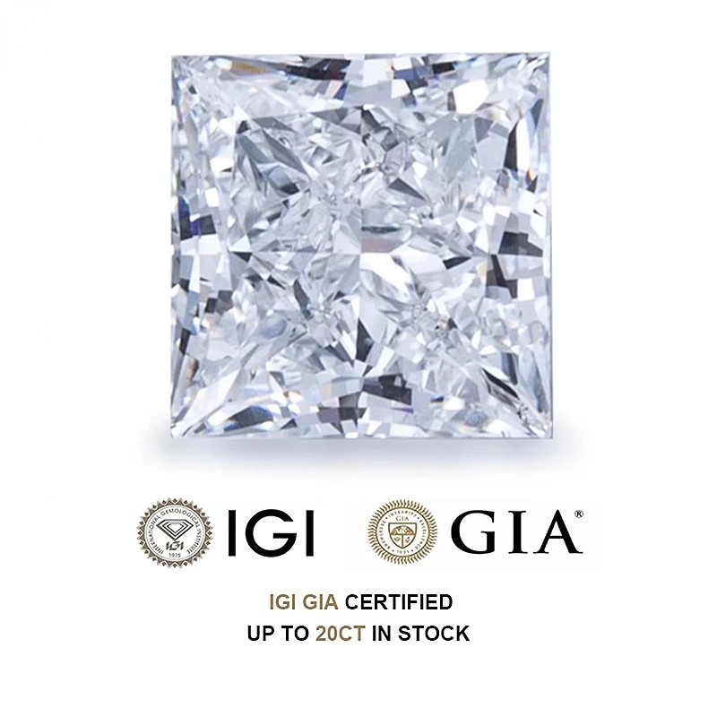 Princess Shape Lab Grown Diamonds With IGI Certificates 1ct 1.5ct 2ct 2.5ct 3ct 5ct Laboratory Diamond s