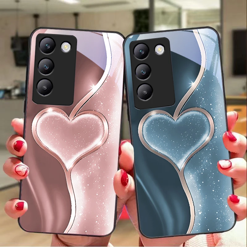 Gradual Love Black Tempered Glass Phone Case