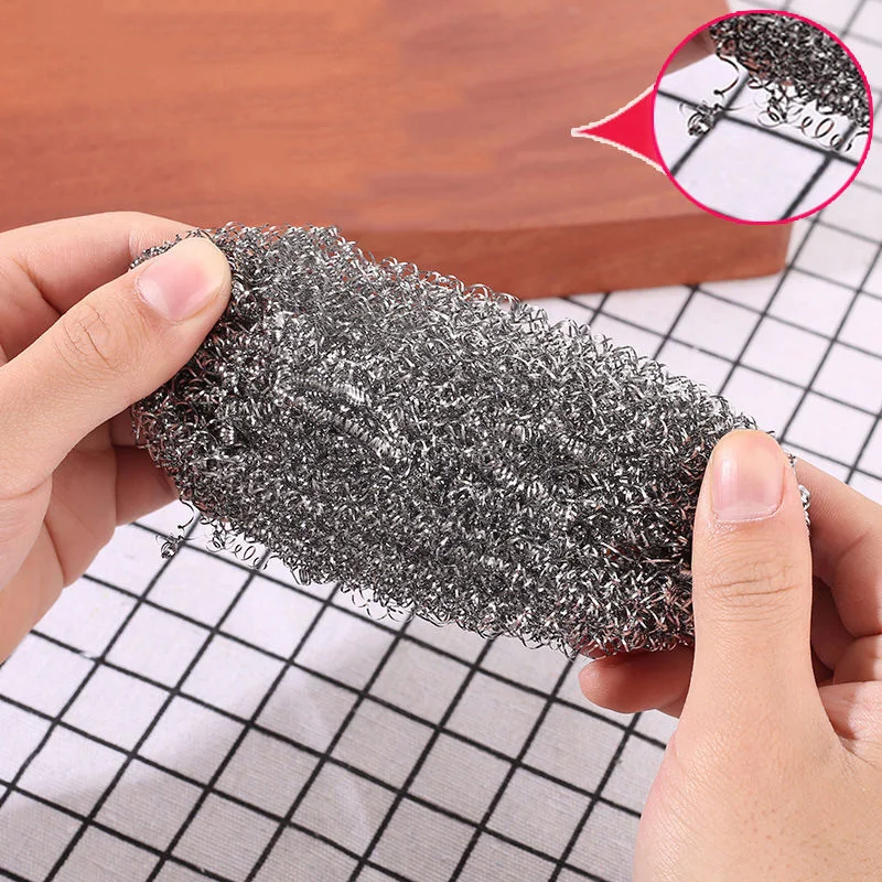 Wire Cleaning Ball Stainless Steel Scrubber Sponges Dishwashing Brush Powerful Decontamination Ball Kitchen Cleaning Tools 6pcs wire cleaning brush kitchen cleaning tool