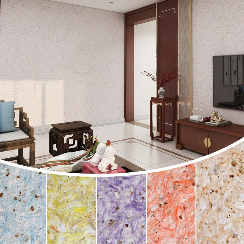 Ecological Wall Clothing Plant Fiber Paint Wall Decoration Self-Brushing Household Mud Instead Of Wallpaper Stickers