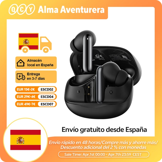 QCY Melobuds N50 — Auriculares Bluetooth 5.4, ANC Adaptativo, 6 Micrófonos, 28h Batería 1