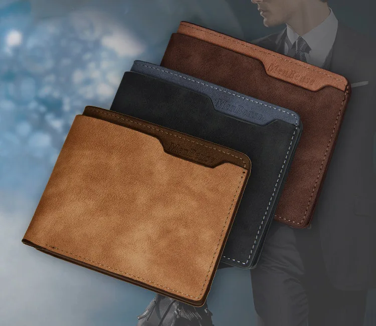 Luxury Men's Wallet PU Leather Card Holders Wallets for Male Short Men Purse Portable Foldable Vintage Billfold Billetera Hombre 4