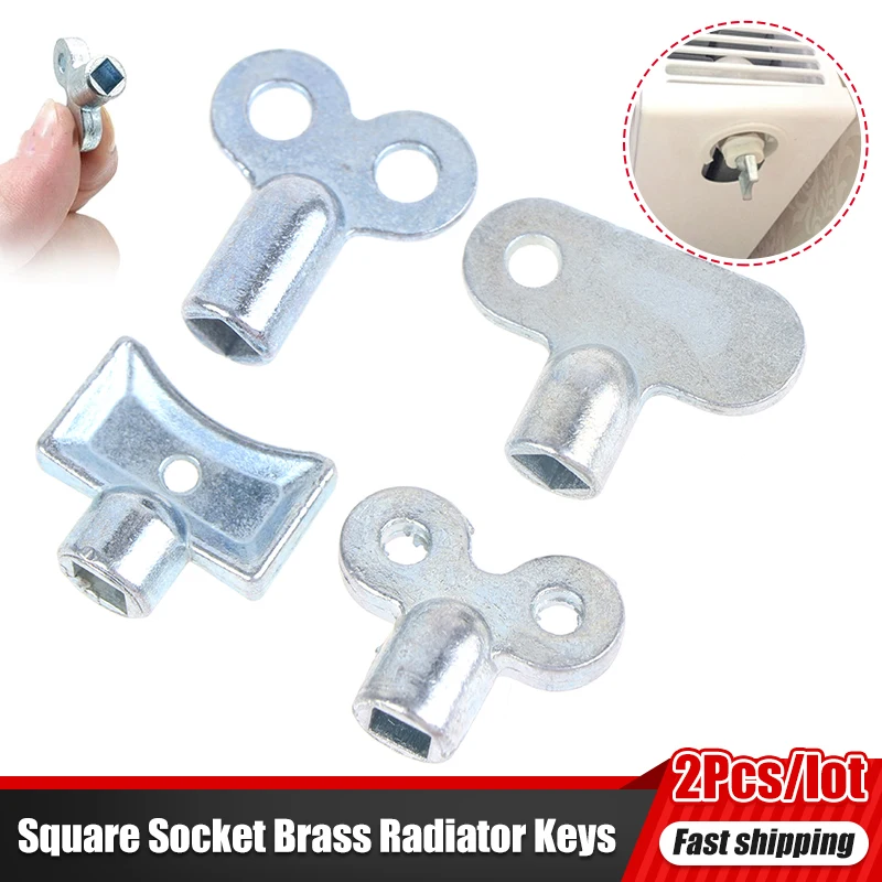 2Pcs Square Socket Brass Radiator Keys Plumbing Bleeding Key Solid