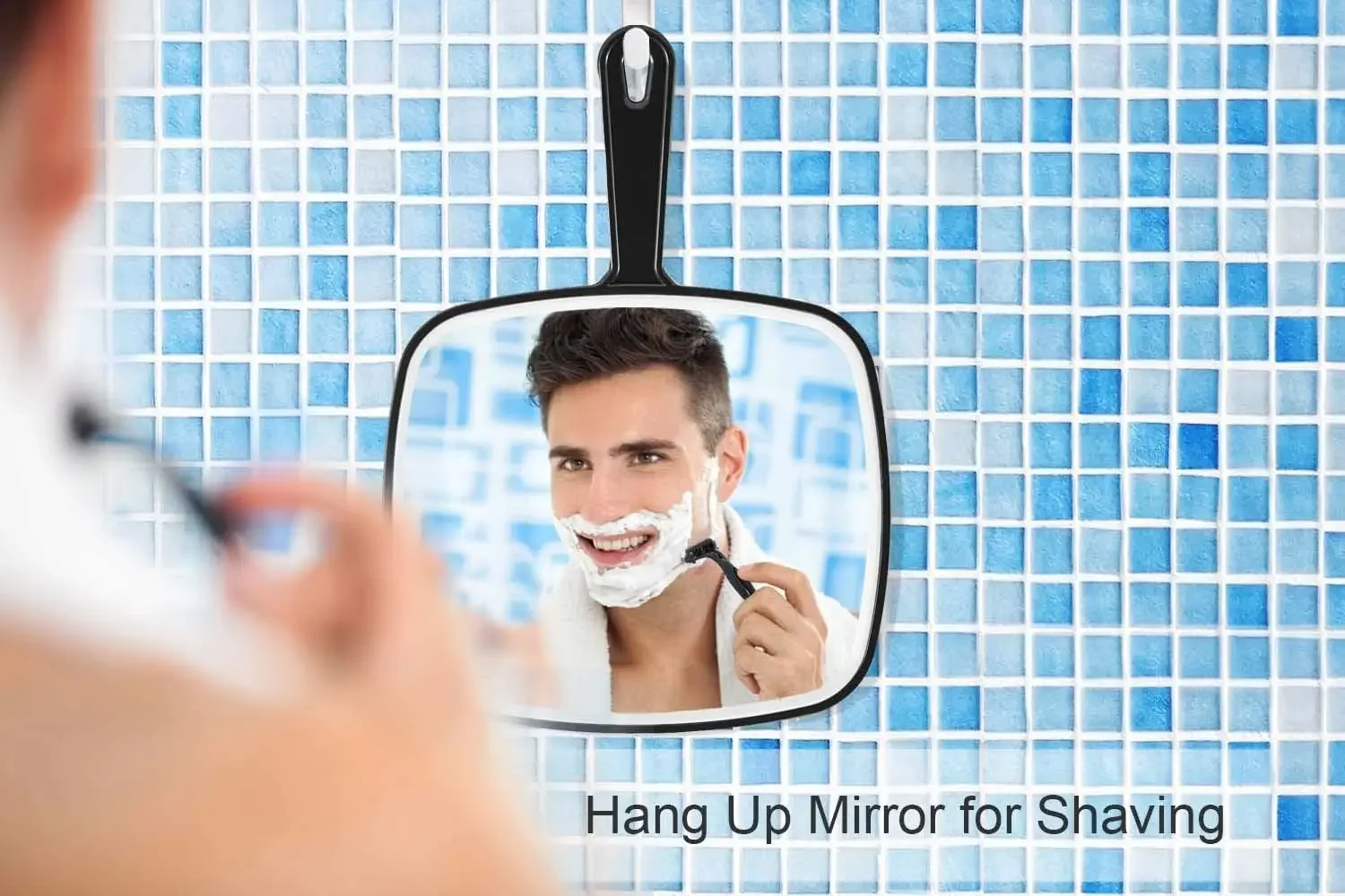 Handheld Mirror Big Mirrors Portable Hand Mirrors with Handle for Barber,Shower,Haircut,Hairdressers,Salon for Women Men