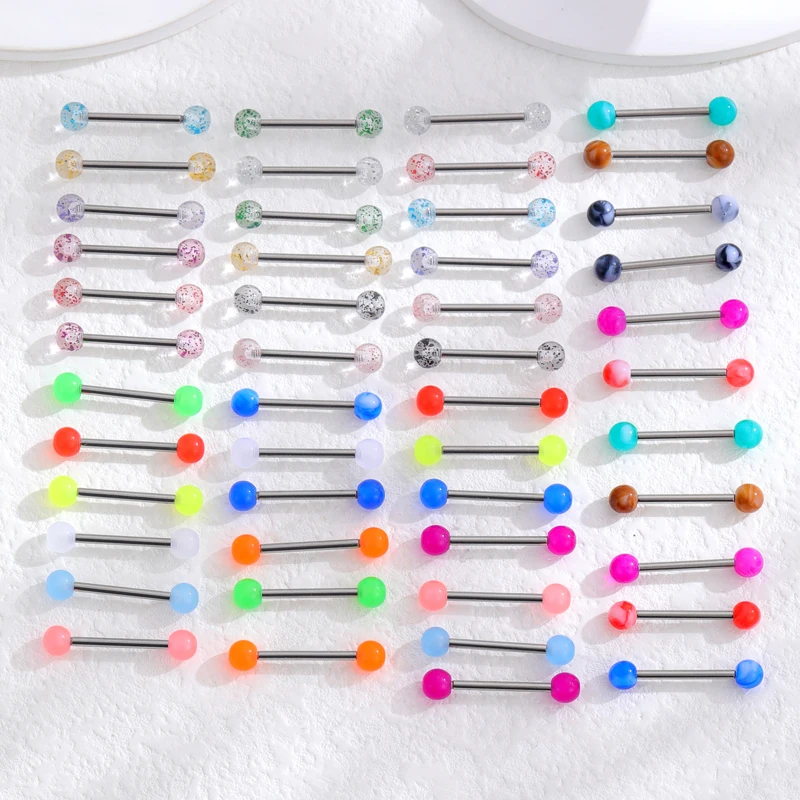 48Pcs 14G 16mm Glow in Dark Flexible Acrylic Straight Tongue Nipple Ring  Retainer Body Piercing Jewelry for Women Men 14mm Bar tongue piercing  jewelry for Sale in Manteca, CA - OfferUp